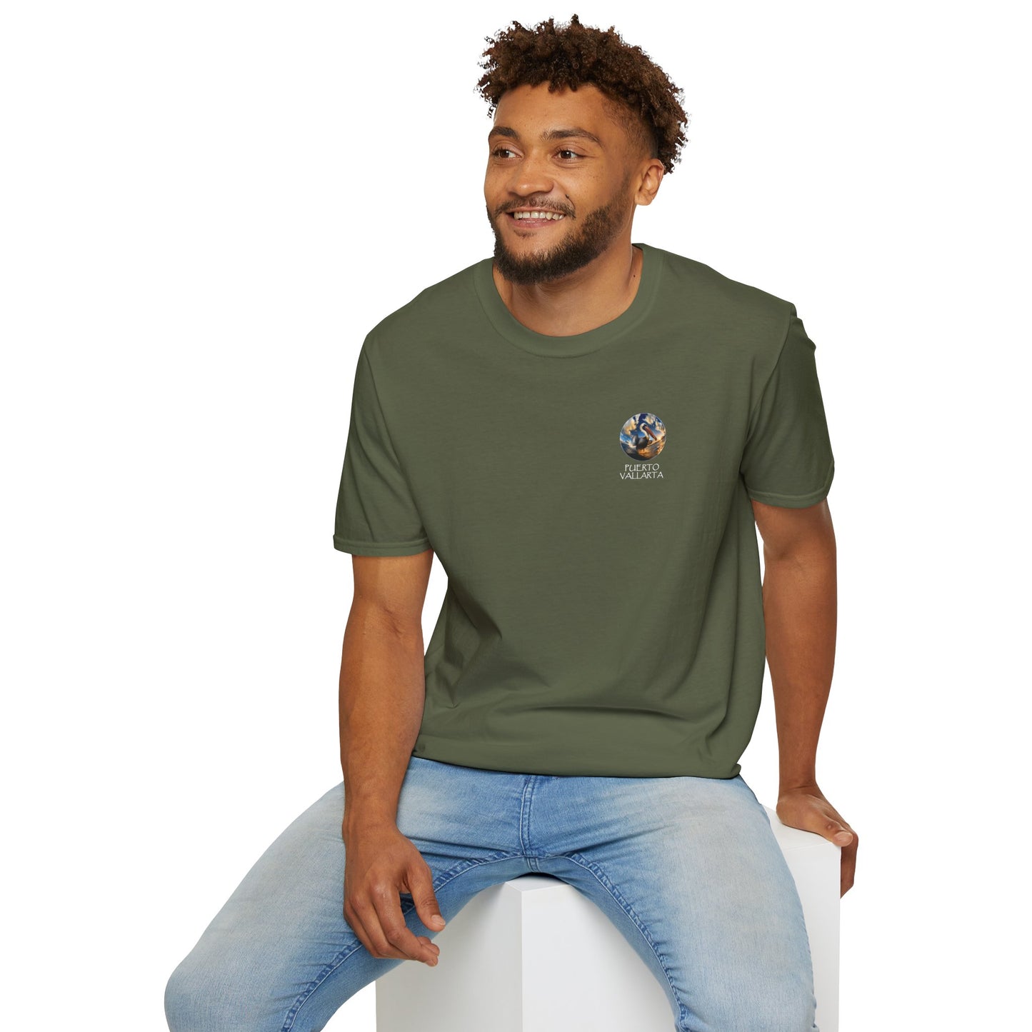 Pelican Waves Unisex T-Shirt Military Green Man