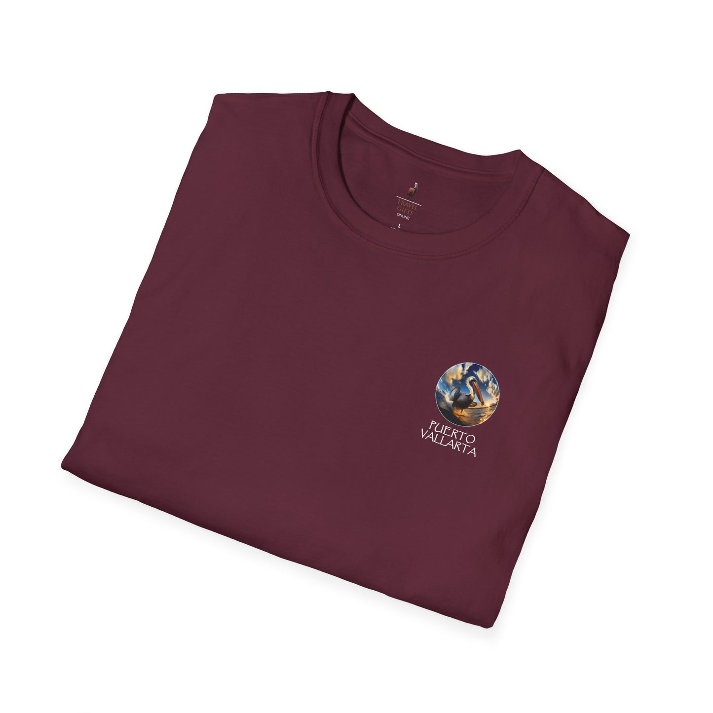 Pelican Waves Unisex T-Shirt Maroon Folded