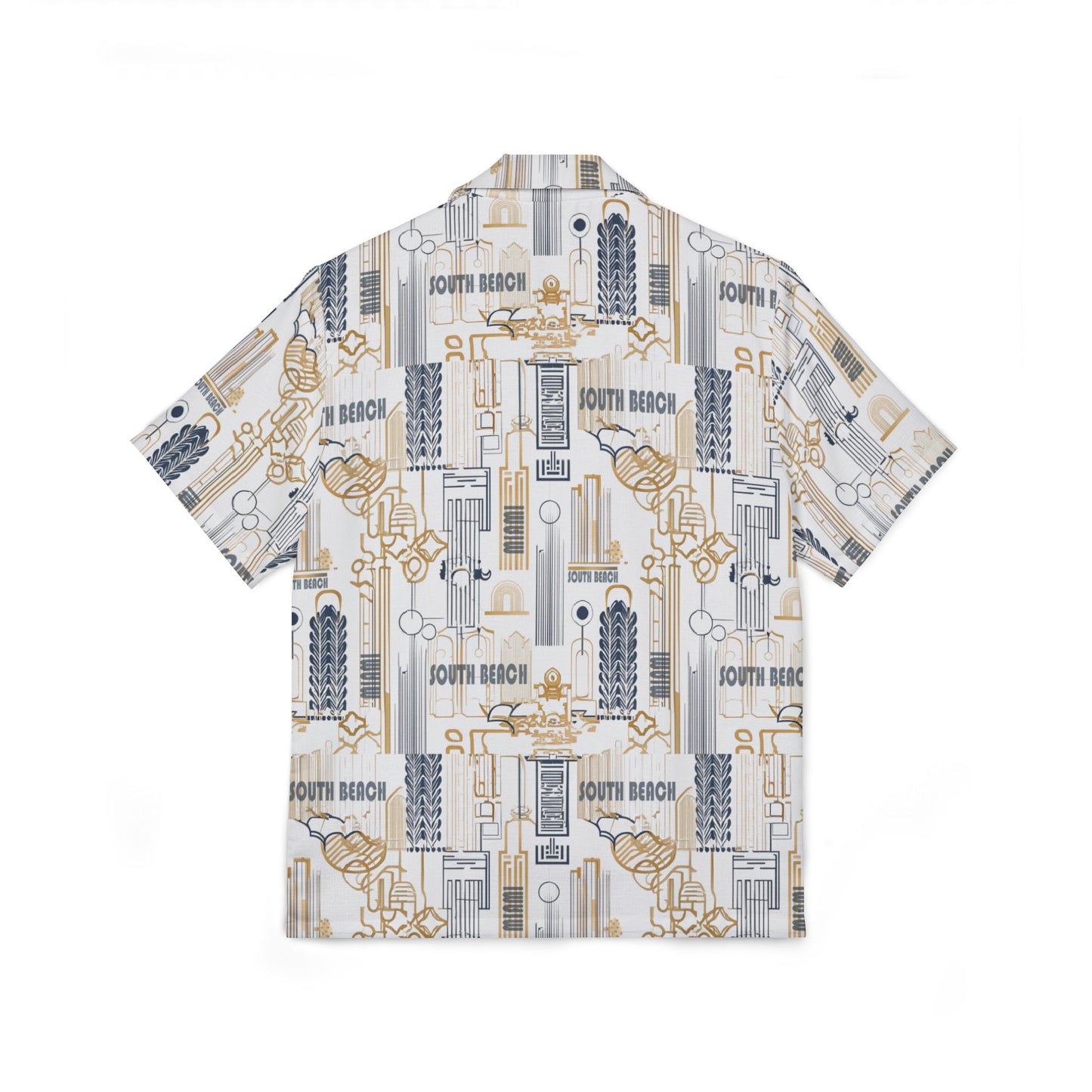 Short-sleeve shirt with a pattern on a white background