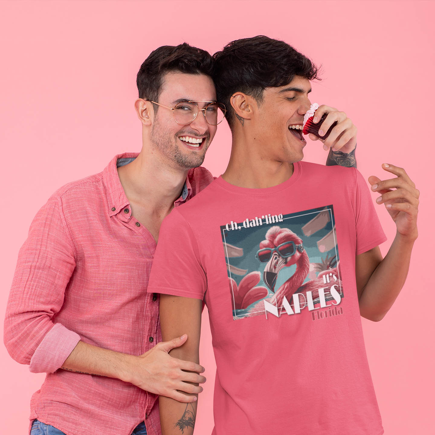 Naples Florida Softstyle T-Shirt Glamorous Flamingo Man