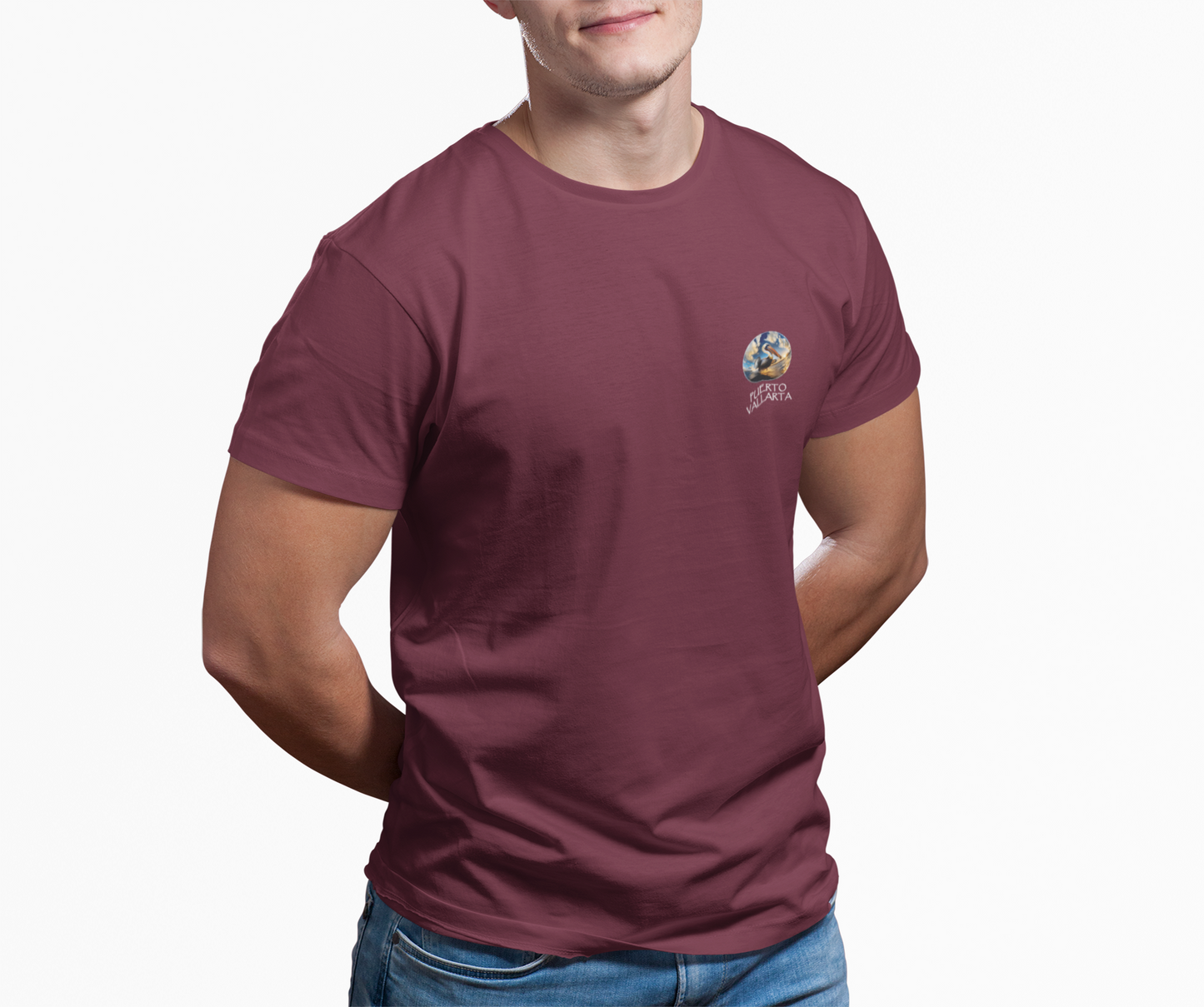 Pelican Waves Unisex T-Shirt Maroon Man