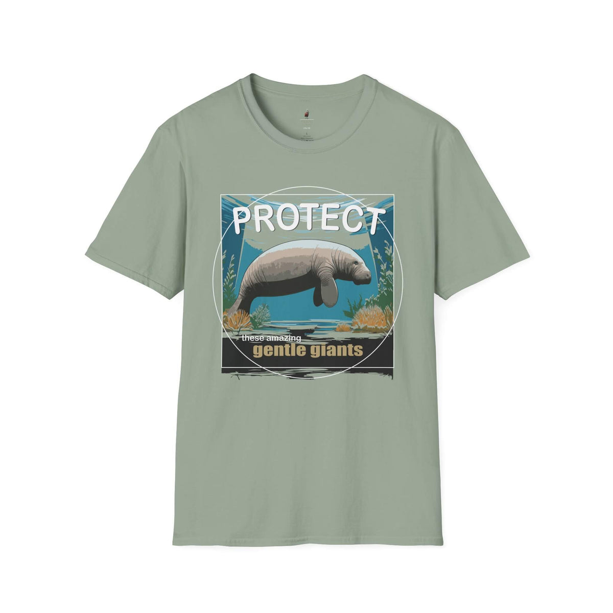 Protect the Manatees Conservation Unisex T Shirt Front Sage