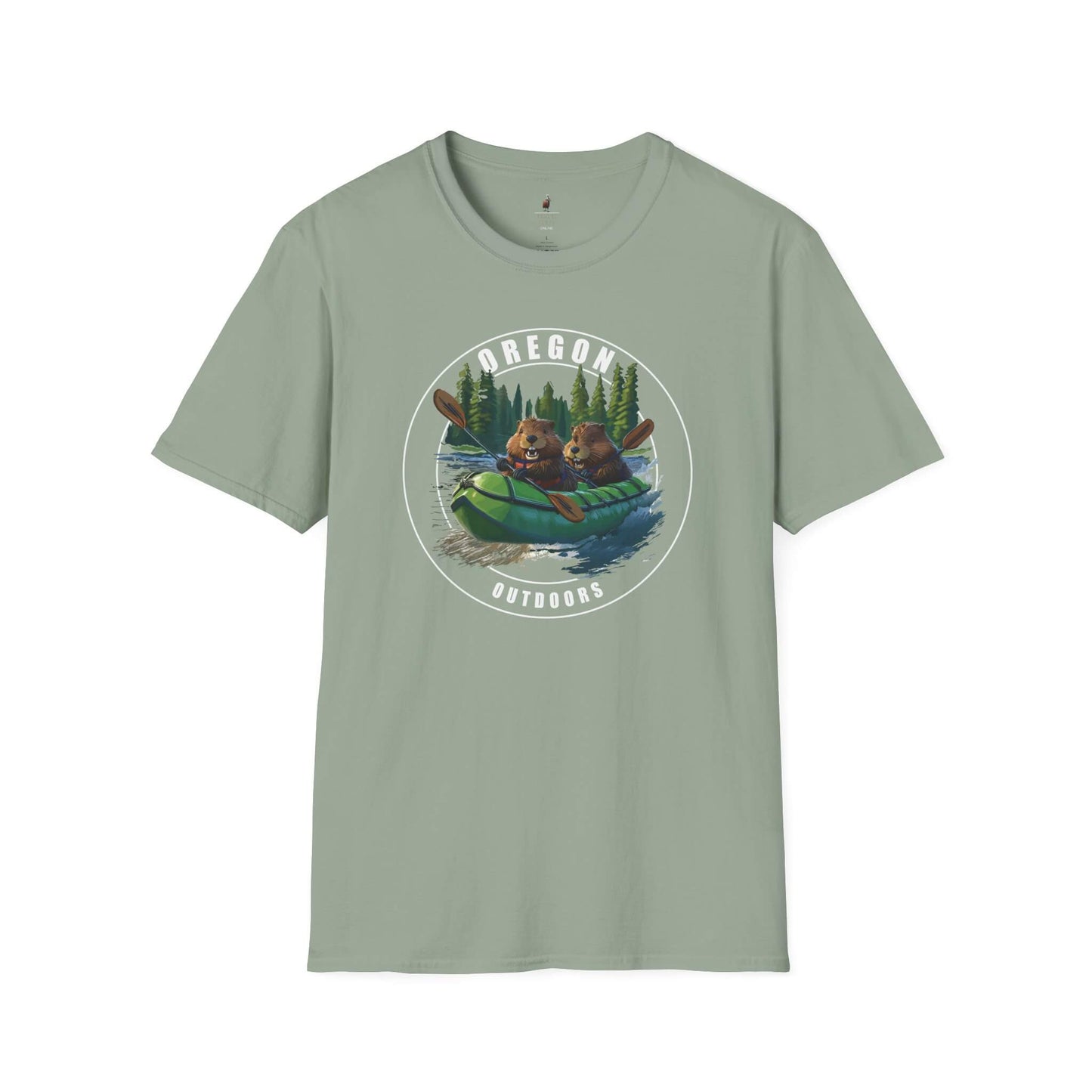 beavers rafting oregon river unisex t shirt sage