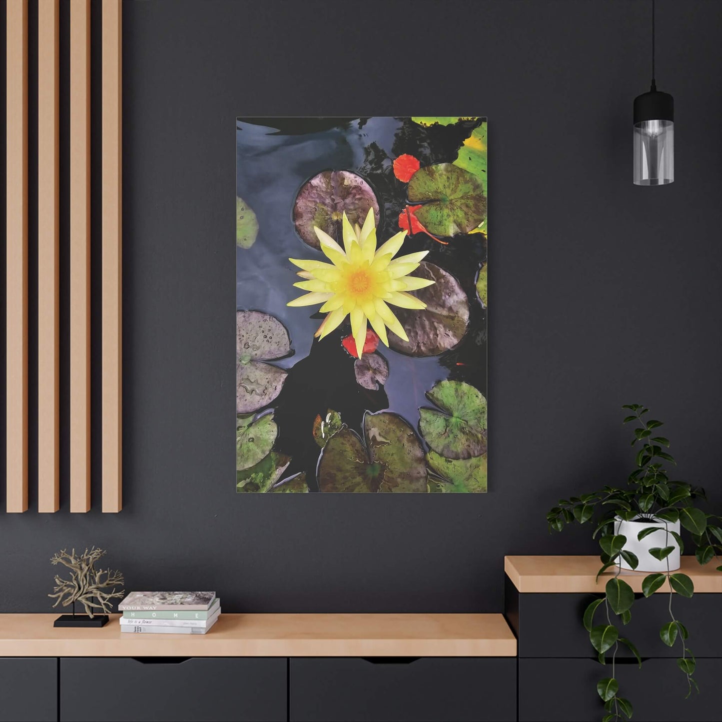 canvas print beautiful water lily image 32x48 living
