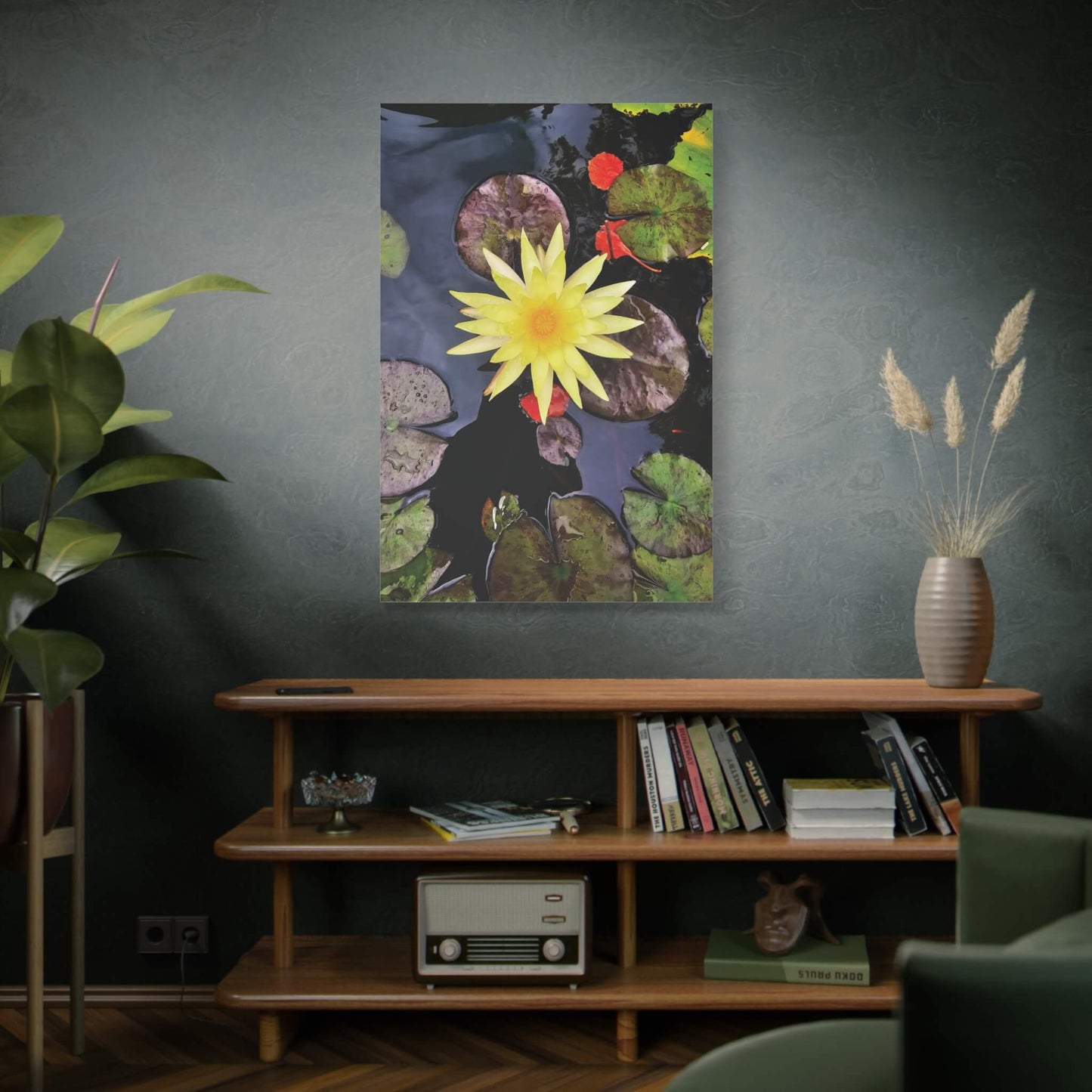 canvas print beautiful water lily image 32x48 office