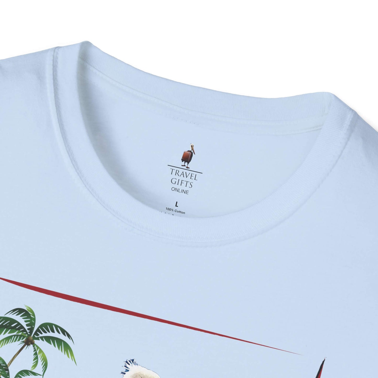 mexico unisex softstyle t-shirt relaxed beach vibe light blue label