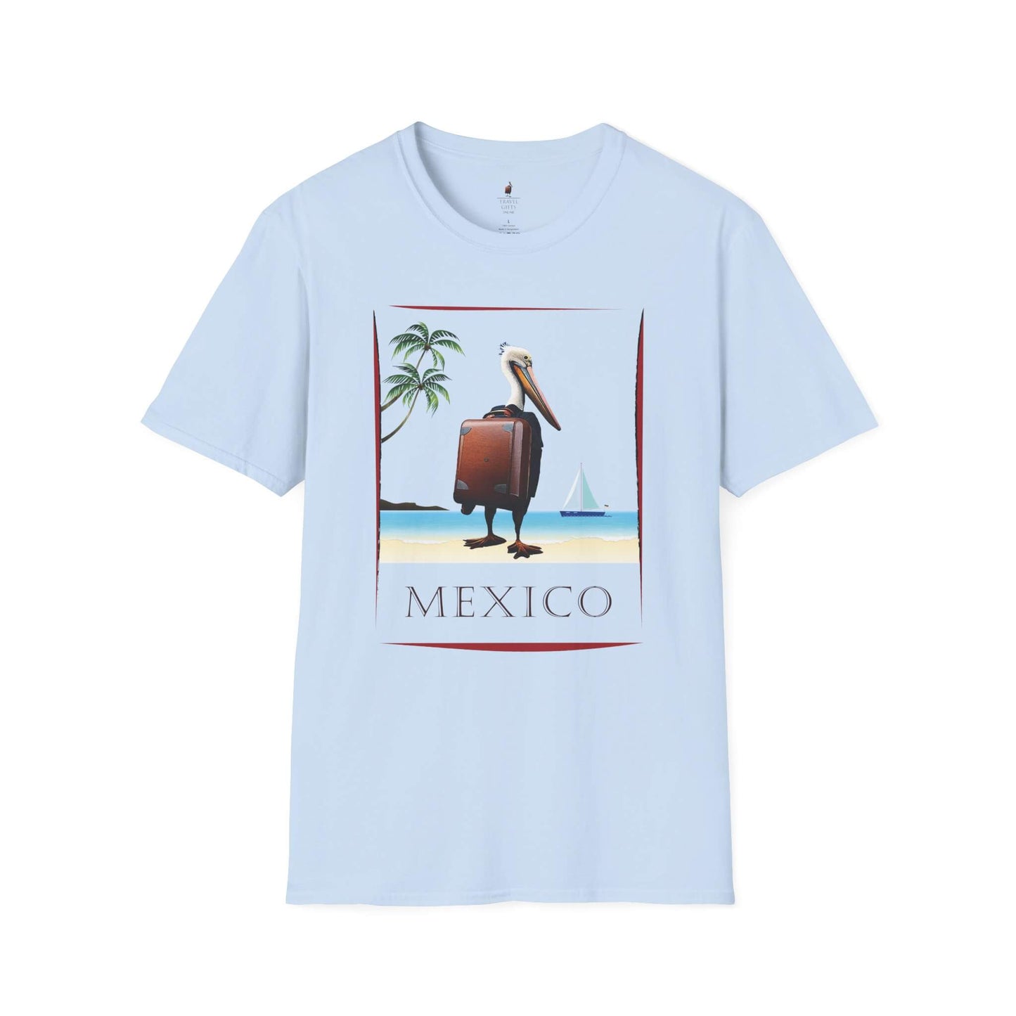 mexico unisex softstyle t-shirt relaxed beach vibe light blue