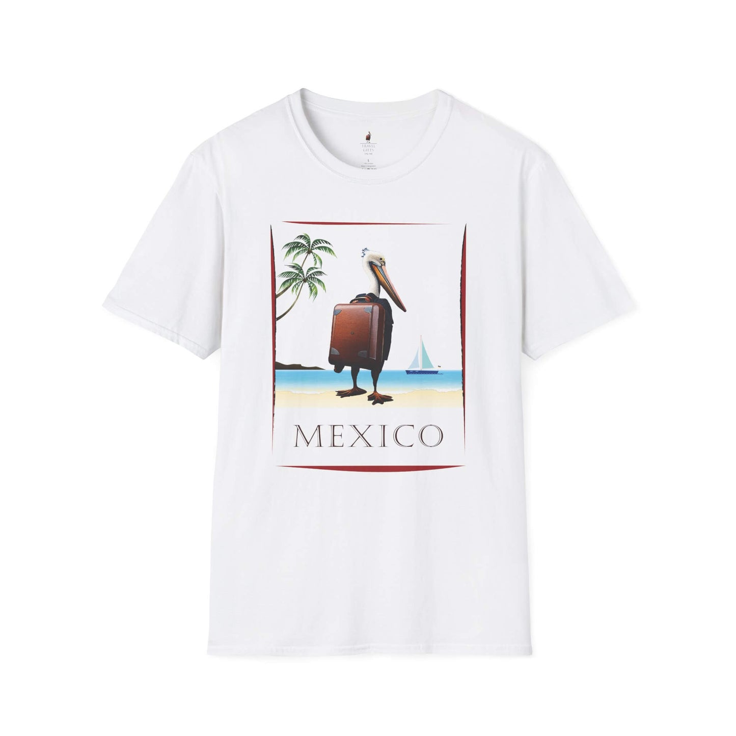 mexico unisex softstyle t-shirt relaxed beach vibe white