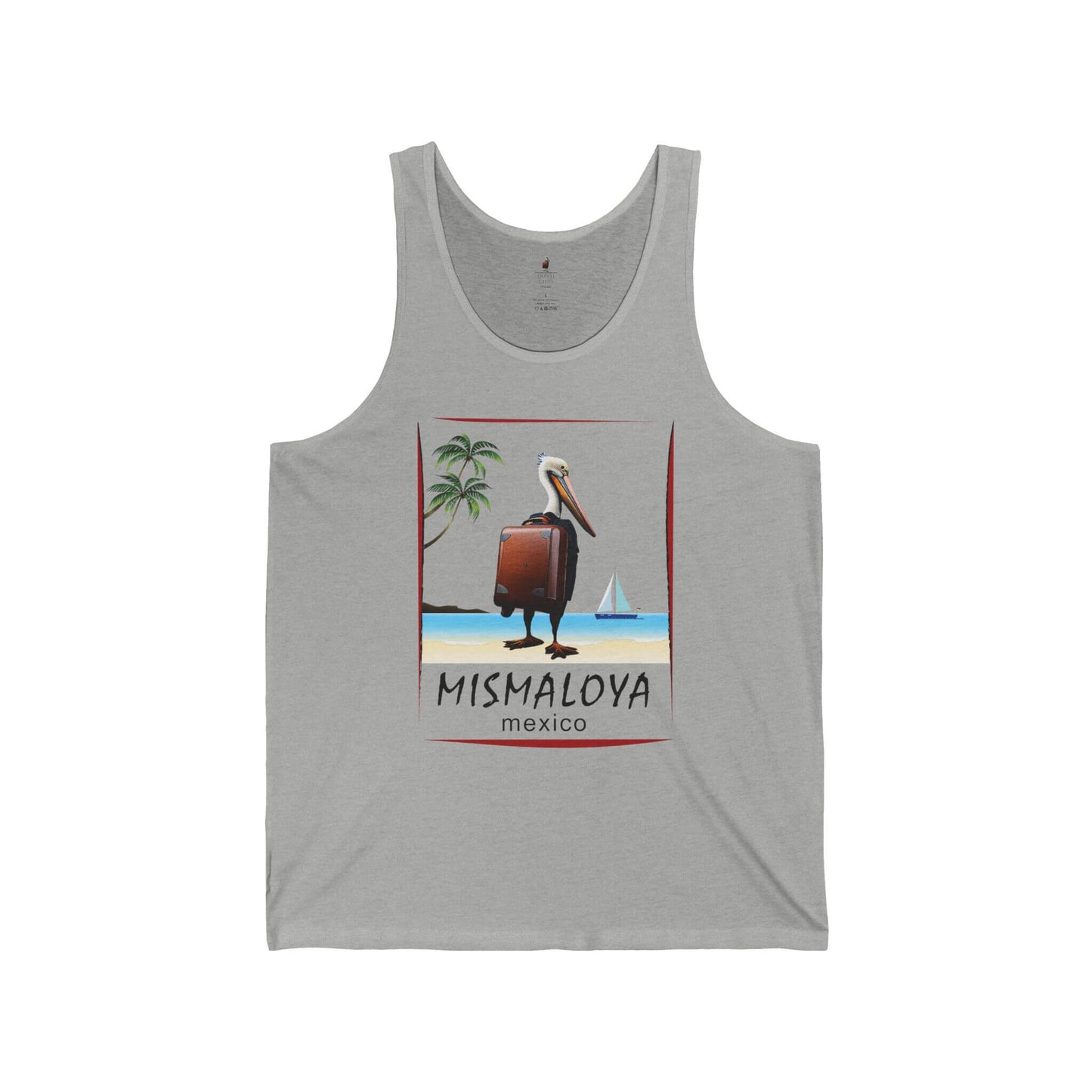 mismaloya beach tank top unisex jersey with pelican design athletic heather
