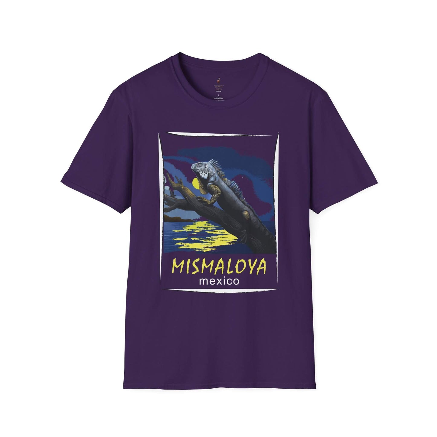 mismaloya mexico unisex softstyle t-shirt chill vibe graphic tee purple