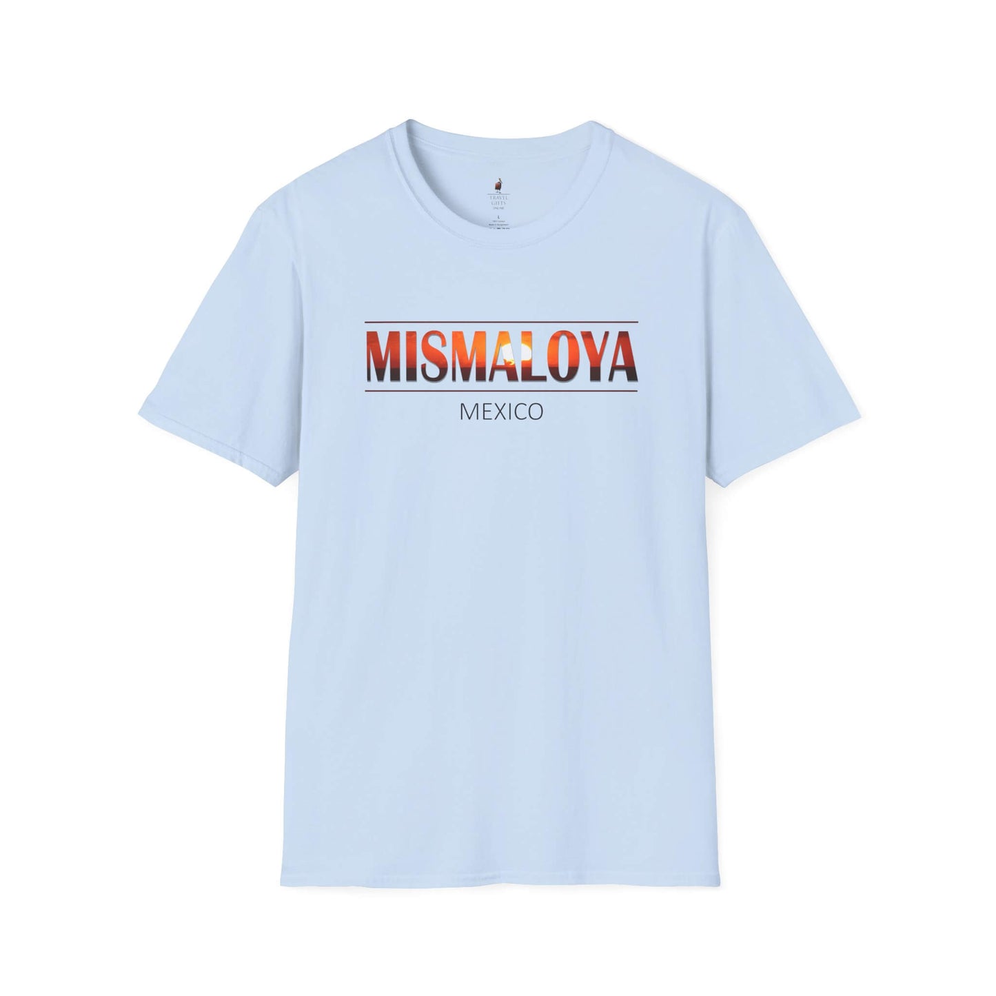 mismaloya mexico unisex softstyle t-shirt embrace coastal vibes light blue