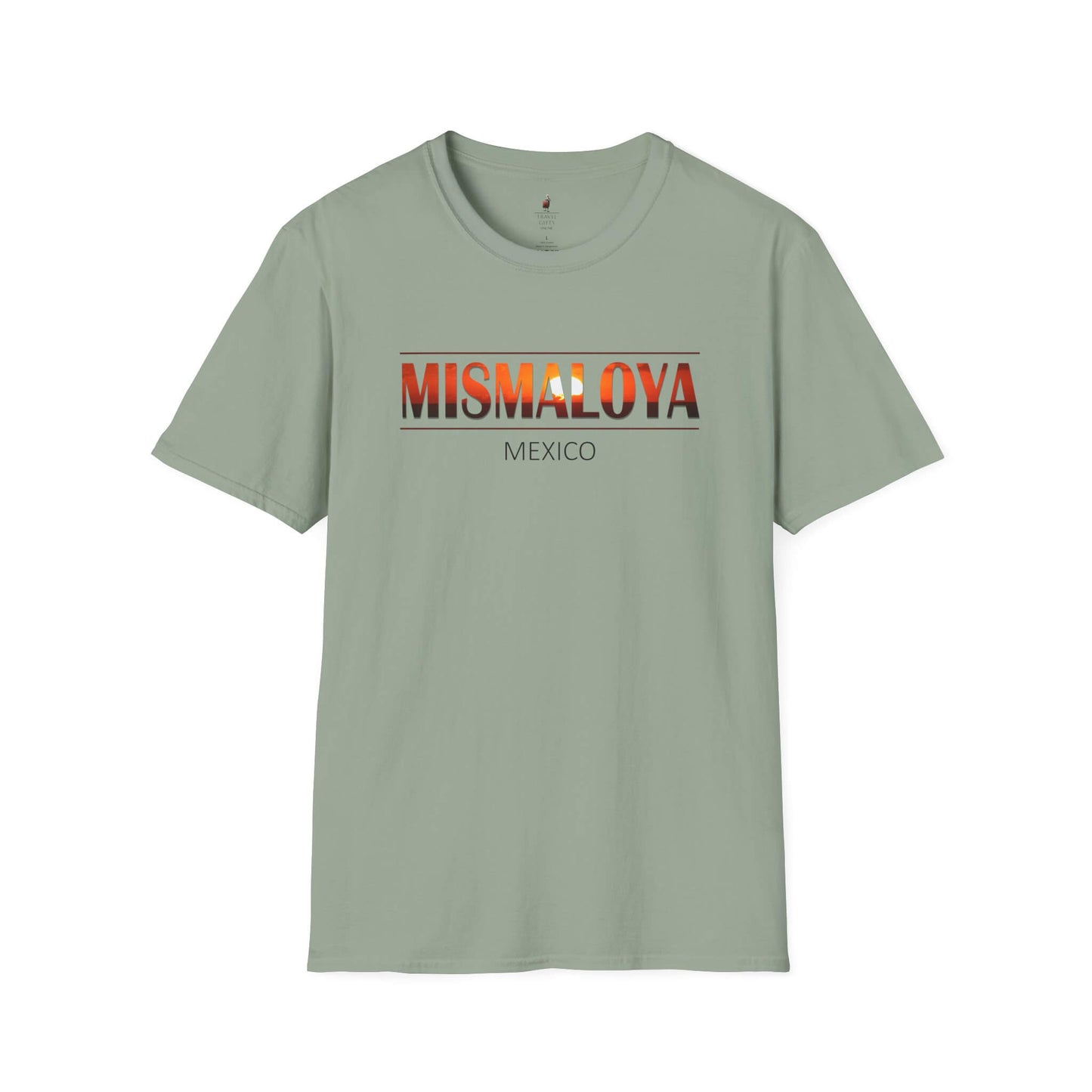 mismaloya mexico unisex softstyle t-shirt embrace coastal vibes sage