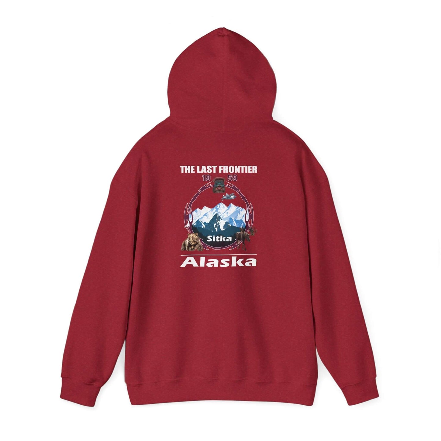 sitka alaska adventure hooded sweatshirt cozy unisex pullover for outdoor lovers antique cherry red