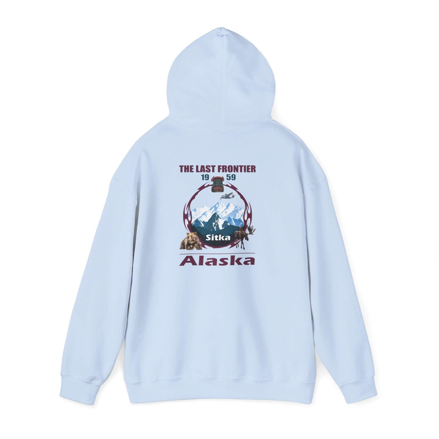sitka alaska adventure hooded sweatshirt cozy unisex pullover for outdoor lovers light blue
