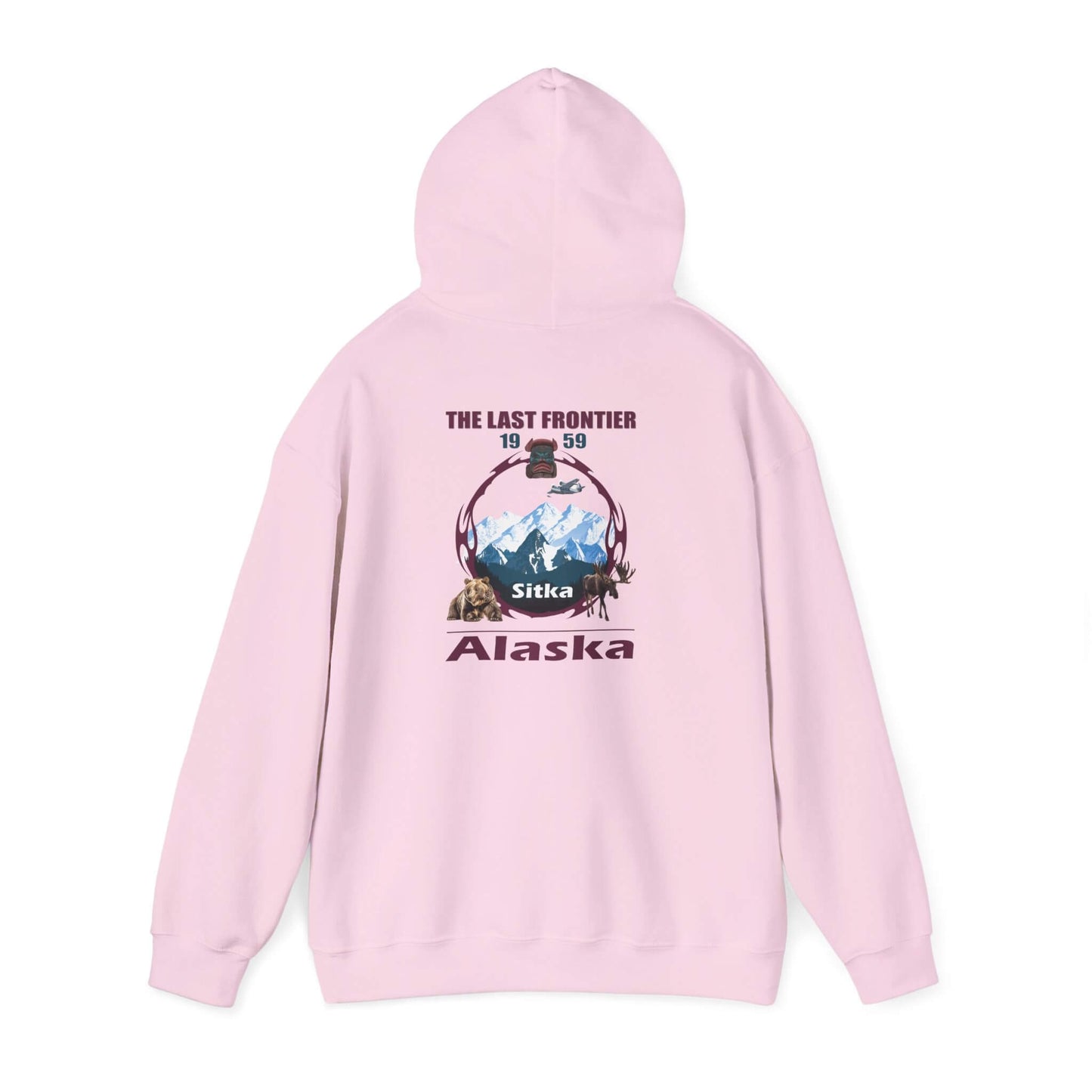 sitka alaska adventure hooded sweatshirt cozy unisex pullover for outdoor lovers light pink