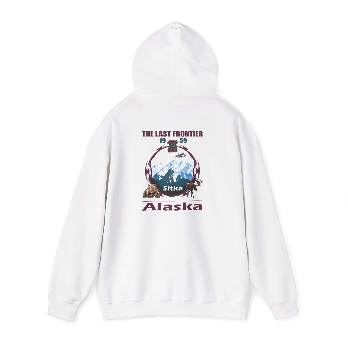 sitka alaska adventure hooded sweatshirt cozy unisex pullover for outdoor lovers white