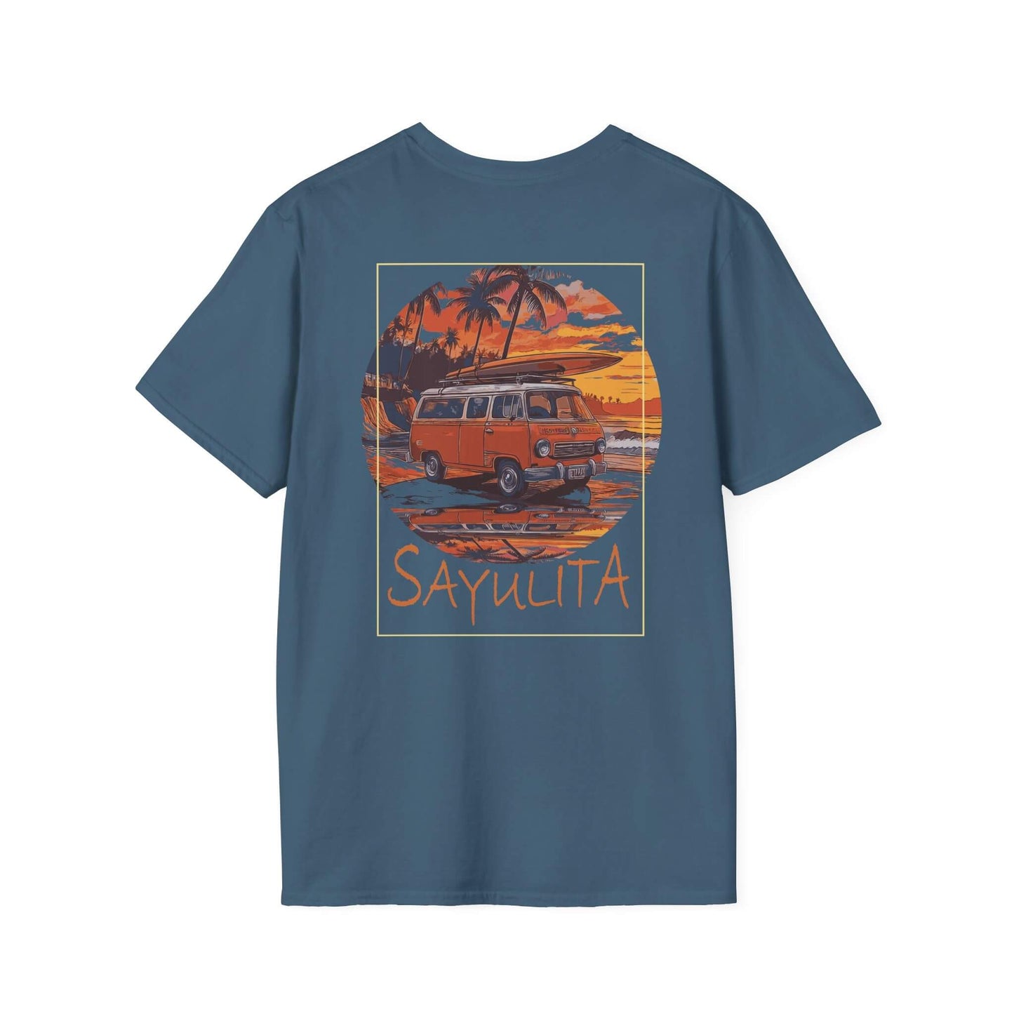 surfer paradise t-shirt sayulita vibes indigo-blue