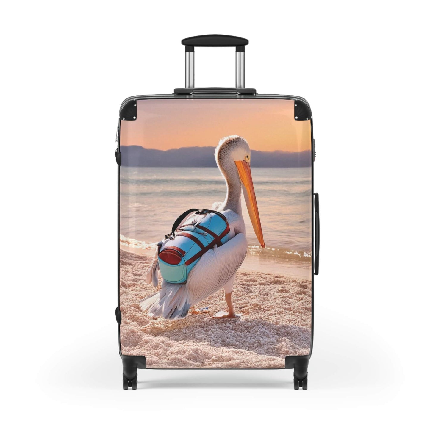travel suitcase with pelican design back front large