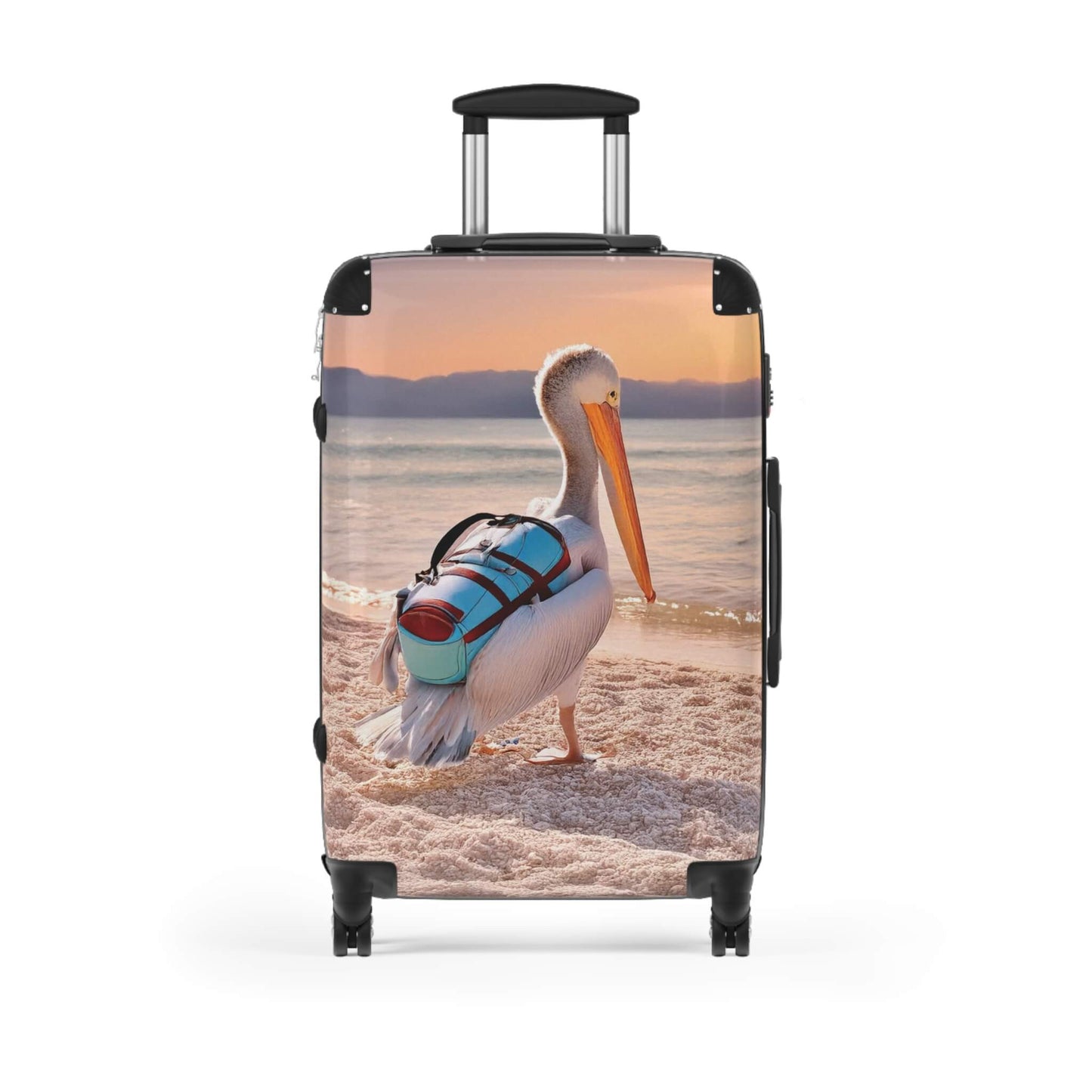 travel suitcase with pelican design back front medium