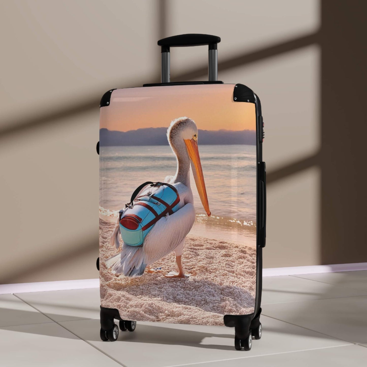 travel suitcase with pelican design large floor