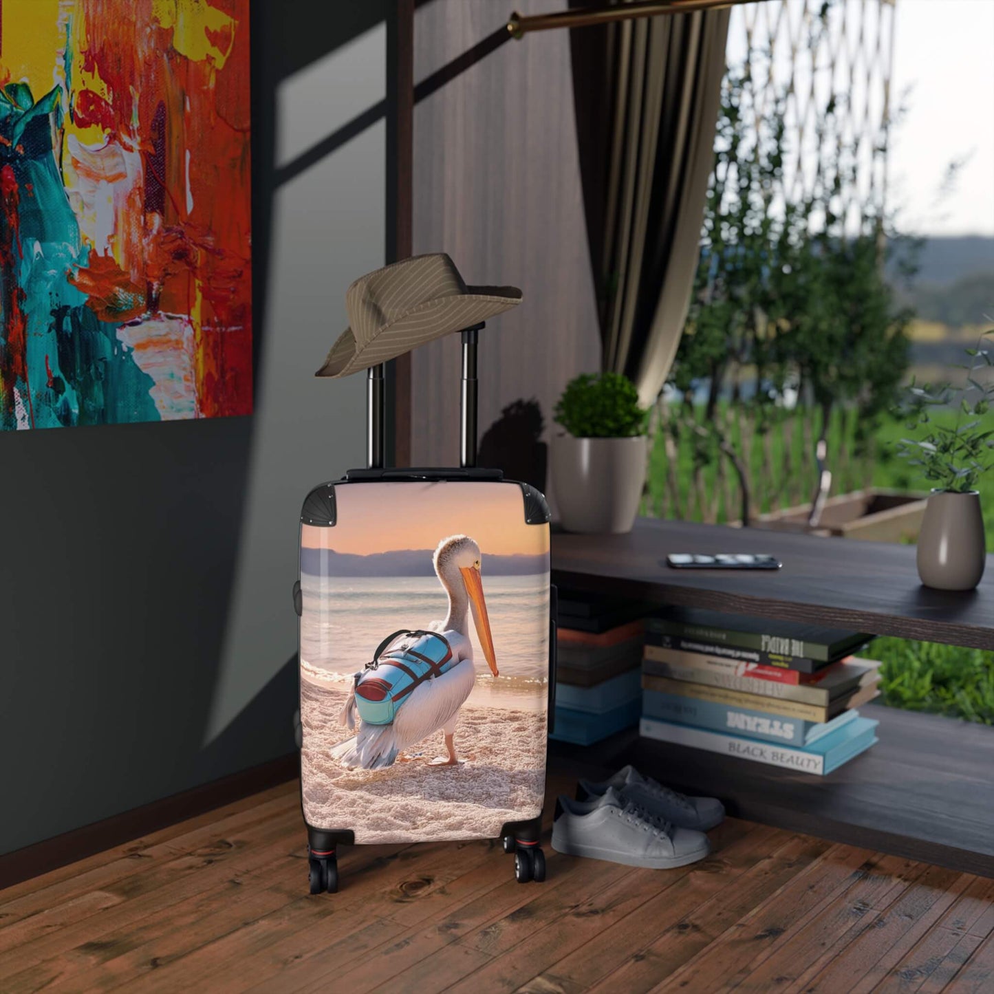 travel suitcase with pelican design small room