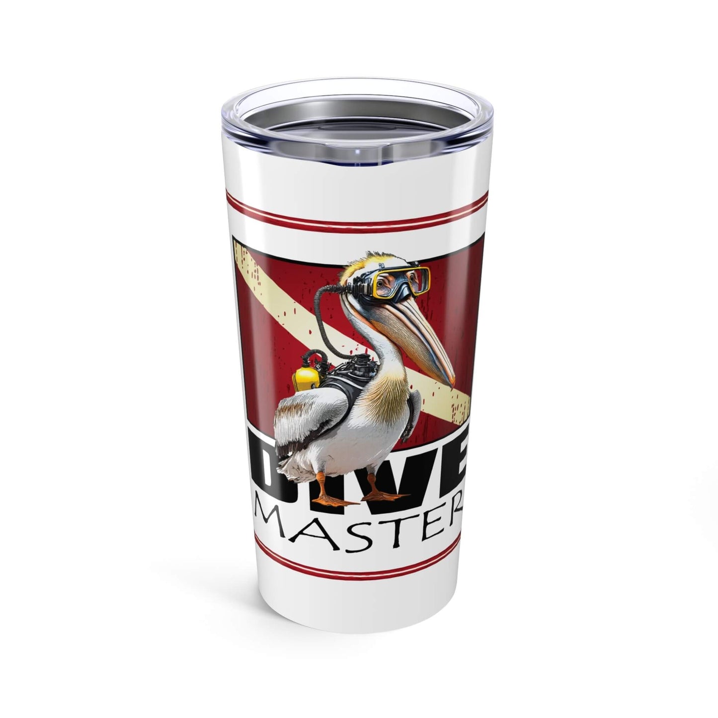 tumbler 20oz pelican dive master dive flag design front
