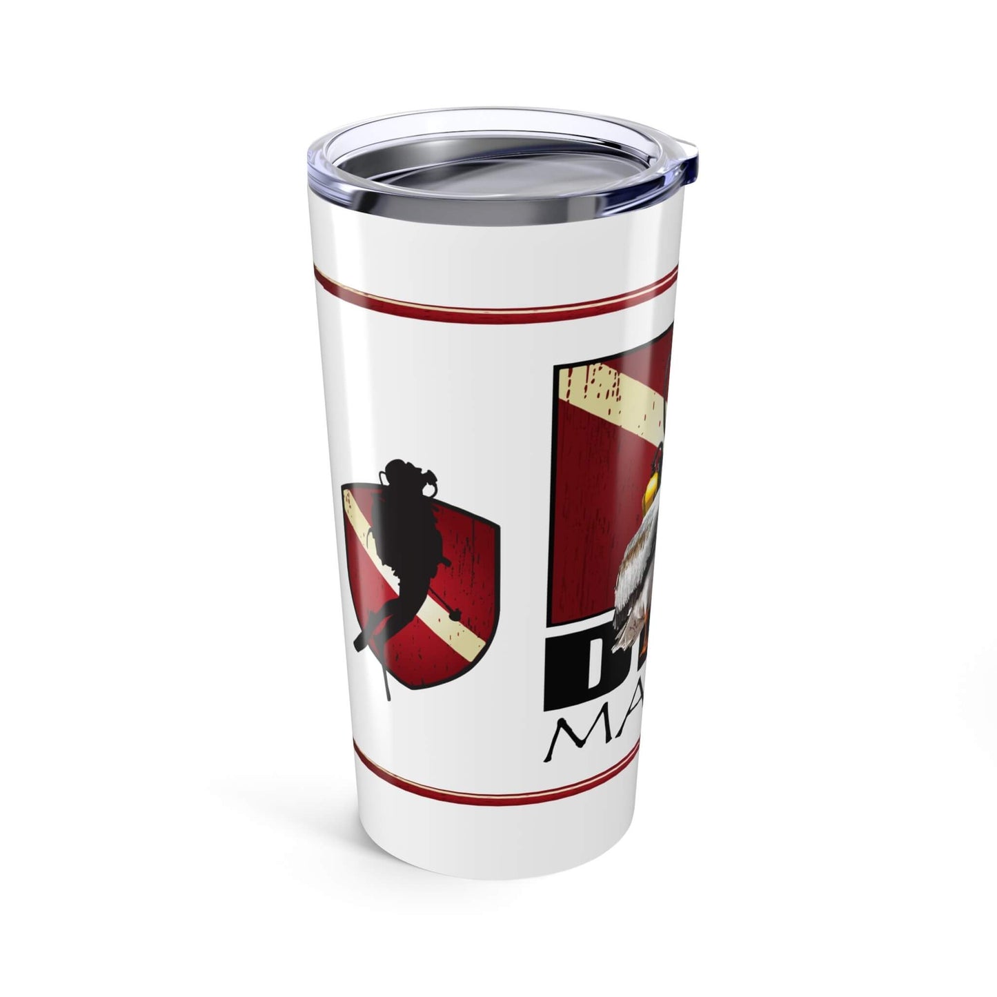 tumbler 20oz pelican dive master dive flag design left