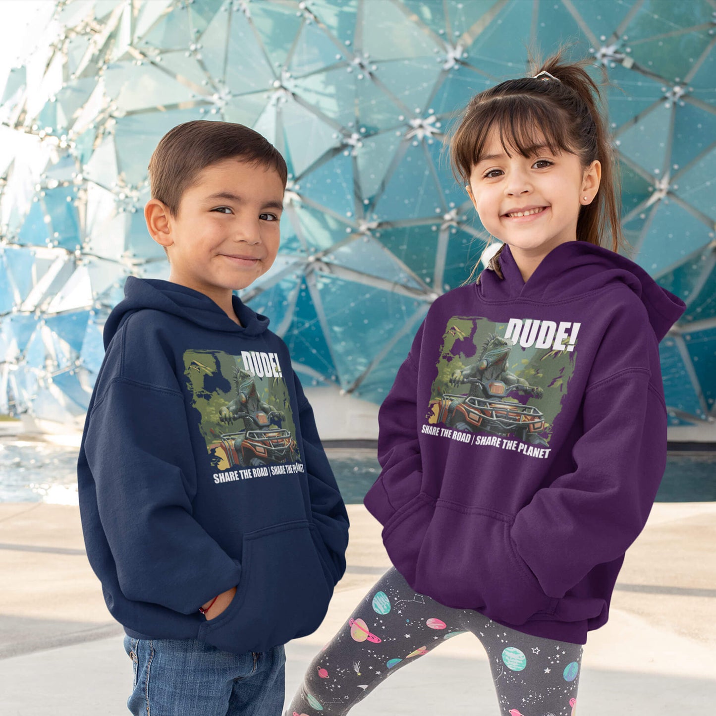 youth hoodie iguana atv purple navy kids
