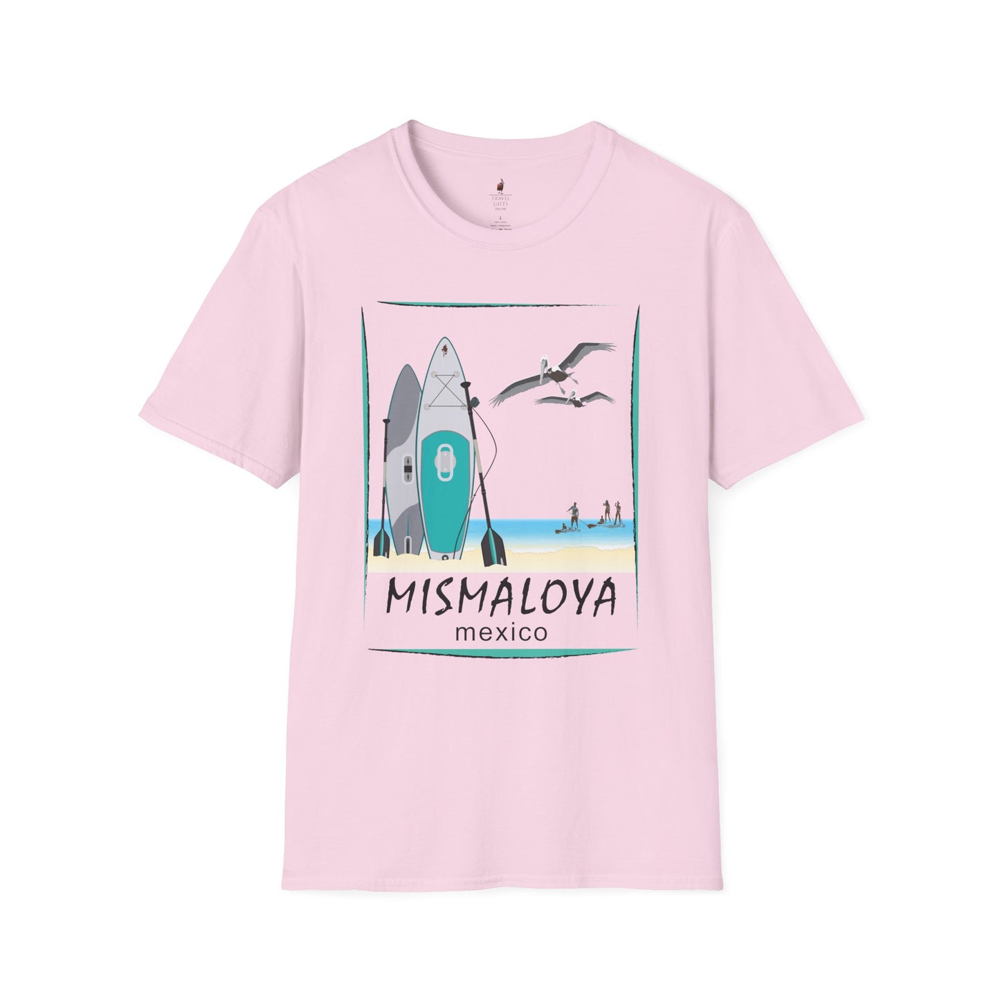 Paddle Board at Mismaloya Beach Unisex Softstyle T-Shirt - Casual Design