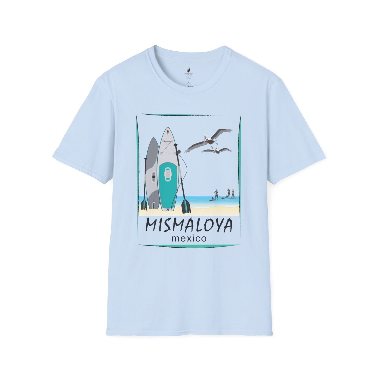 Paddle Board at Mismaloya Beach Unisex Softstyle T-Shirt - Casual Design