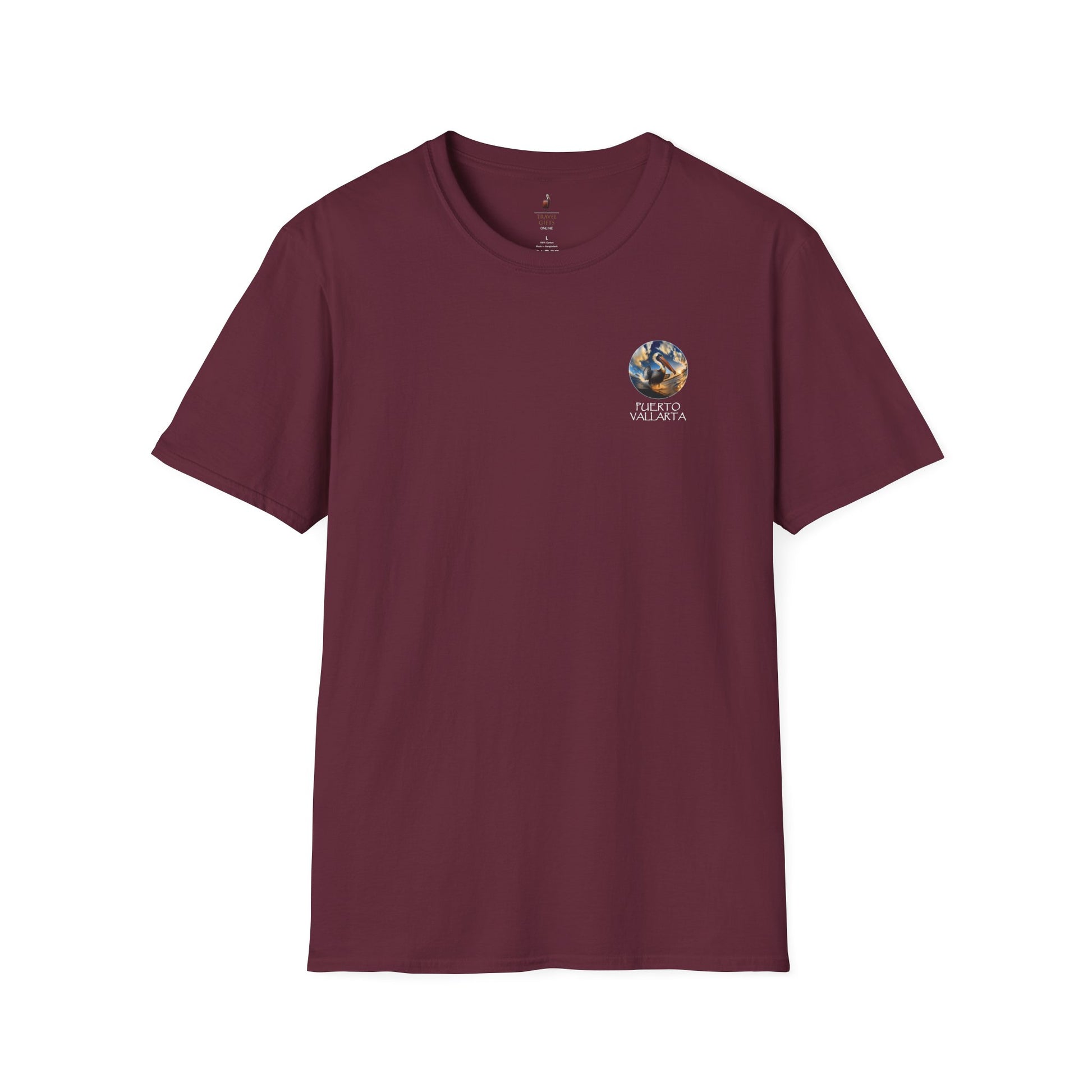 Pelican Waves Unisex T-Shirt Maroon Front