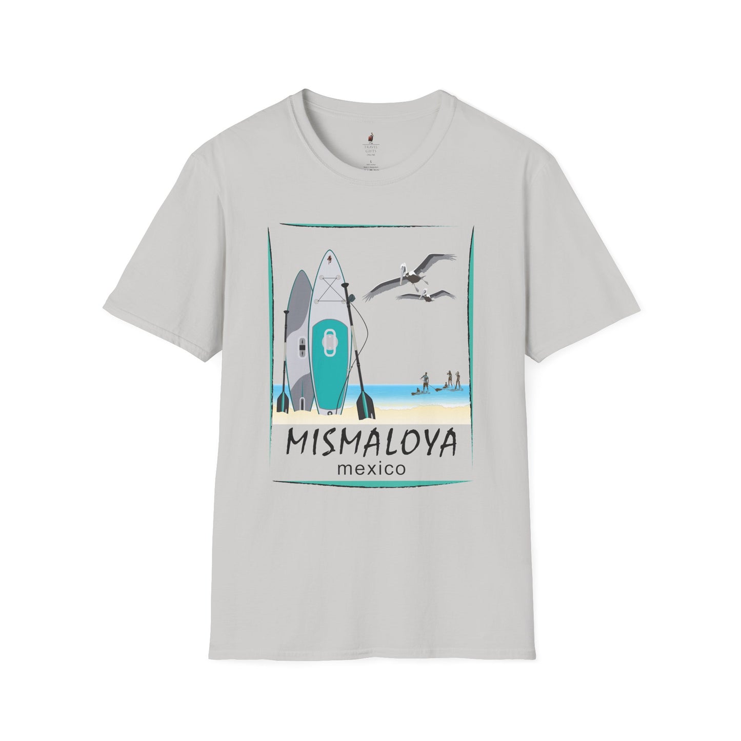 Paddle Board at Mismaloya Beach Unisex Softstyle T-Shirt - Casual Design