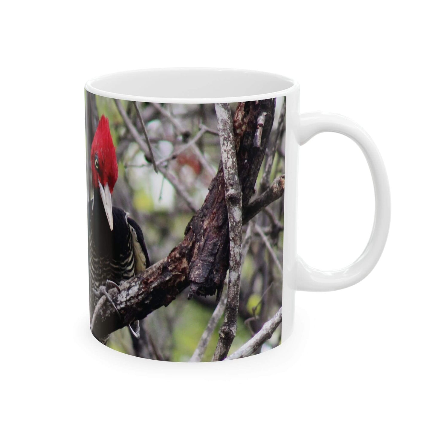 Mug Woodpecker in the Wild Nature Scene Ceramic Mug right
