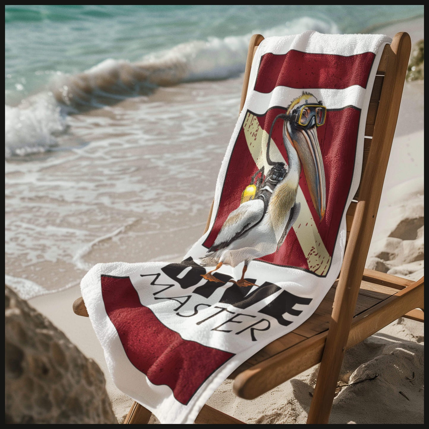 beach towel natures best diver pelican dive master design chair