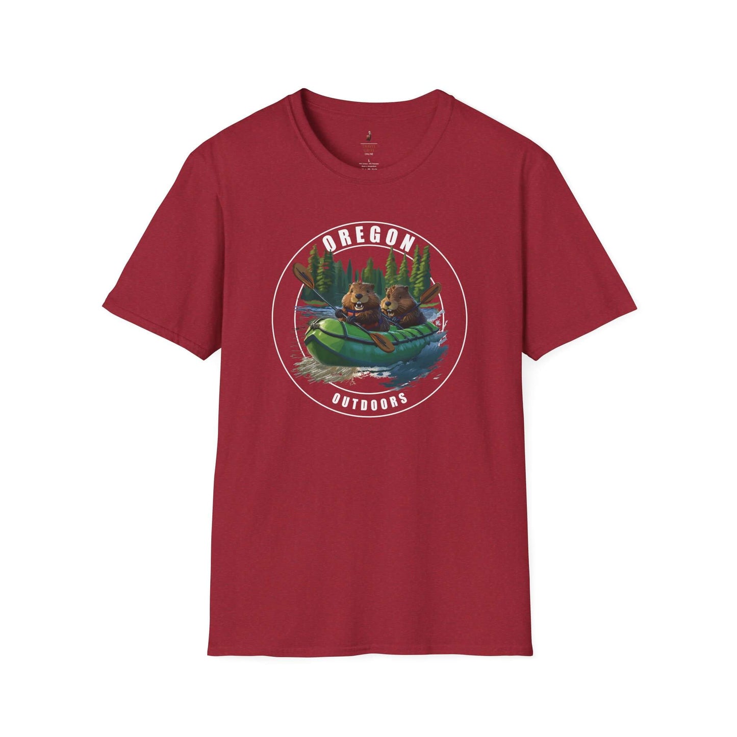 beavers rafting oregon river unisex t shirt antique cherry red