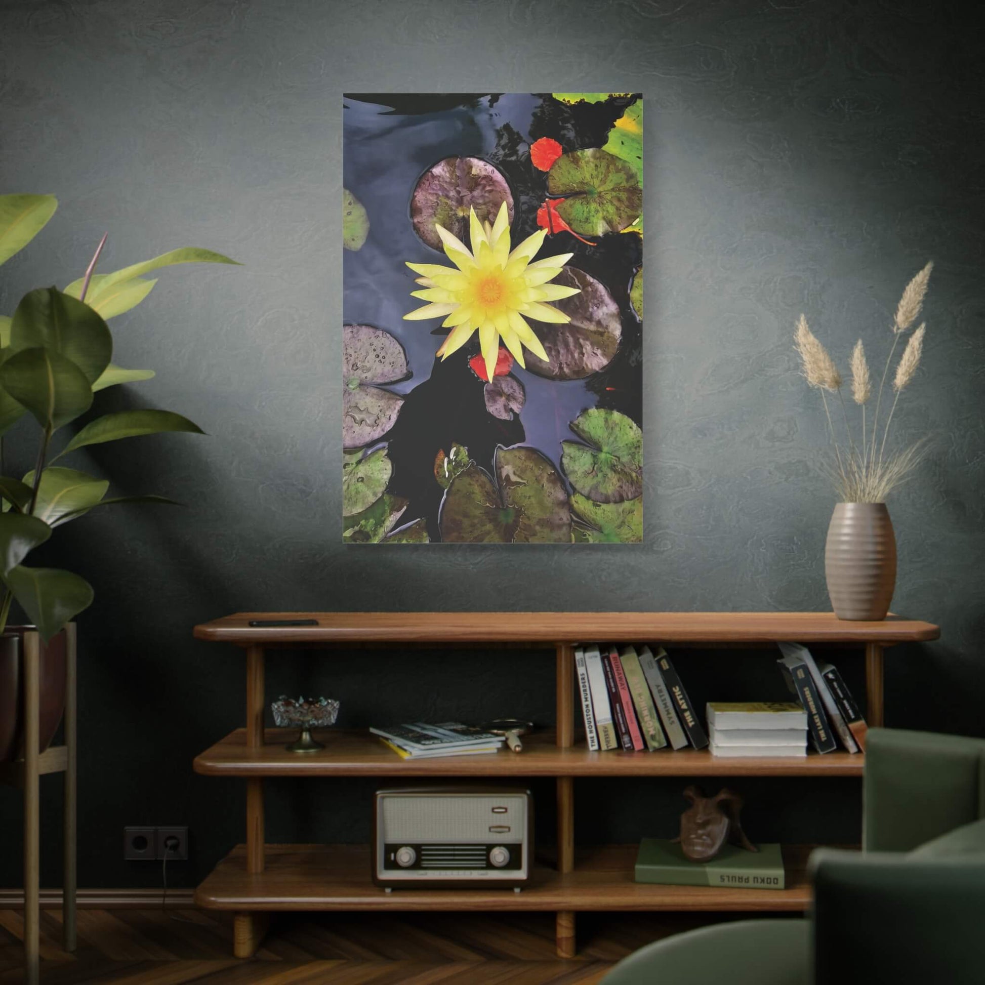 canvas print beautiful water lily image 32x48 office