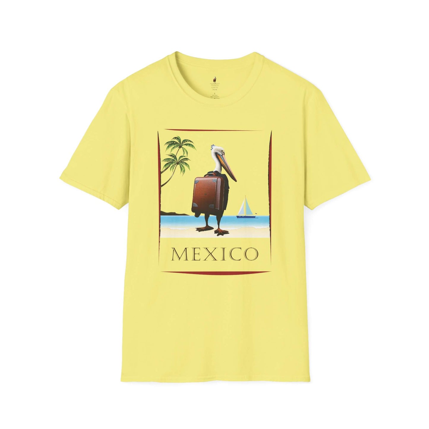 mexico unisex softstyle t-shirt relaxed beach vibe cornsilk