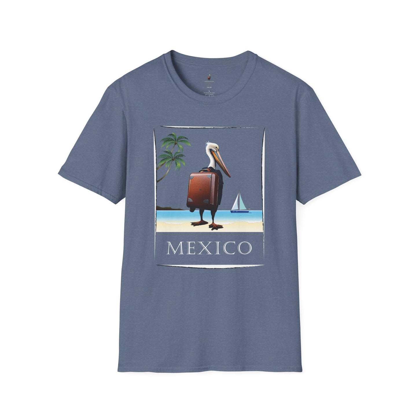 mexico unisex softstyle t-shirt relaxed beach vibe heather indigo