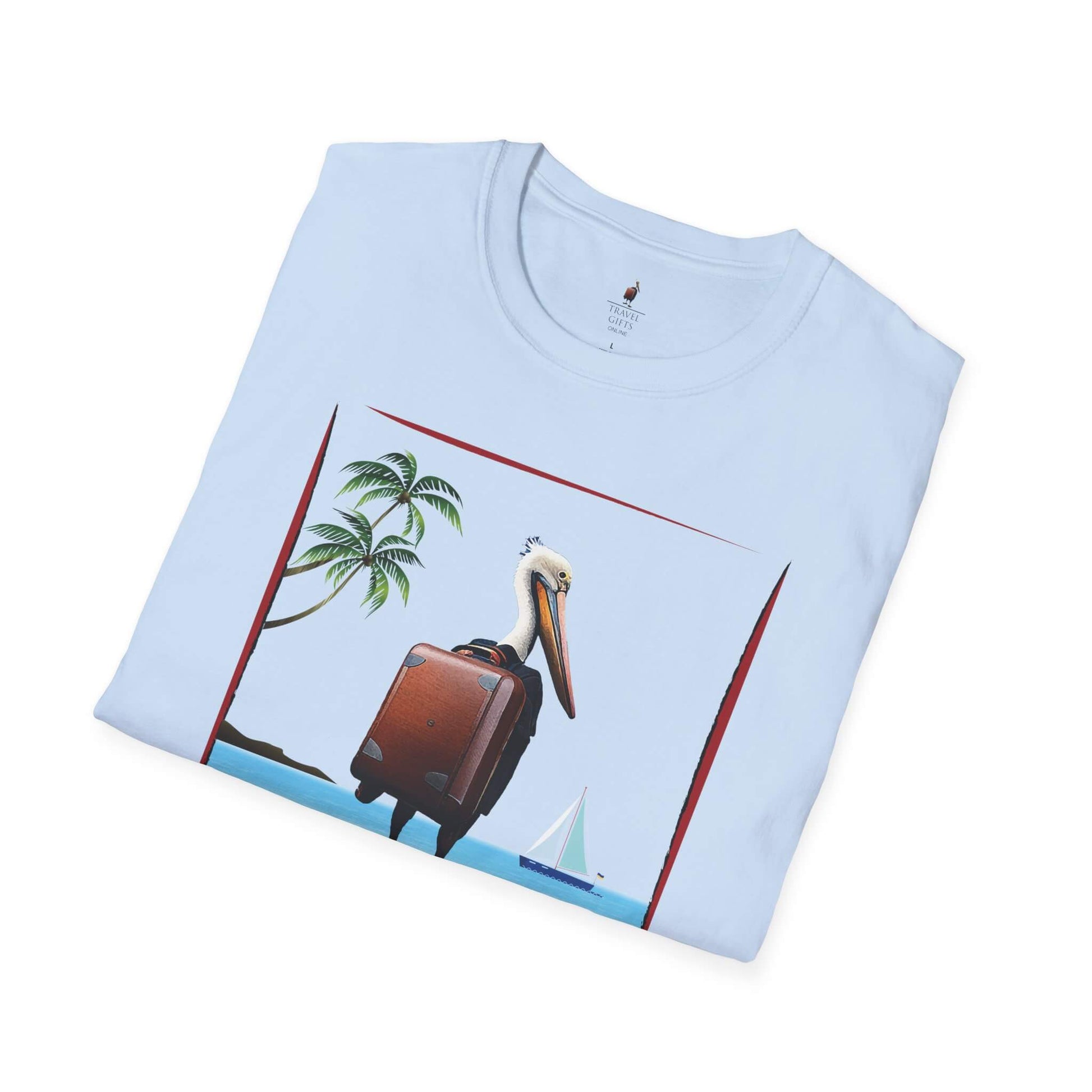 mexico unisex softstyle t-shirt relaxed beach vibe light blue folded