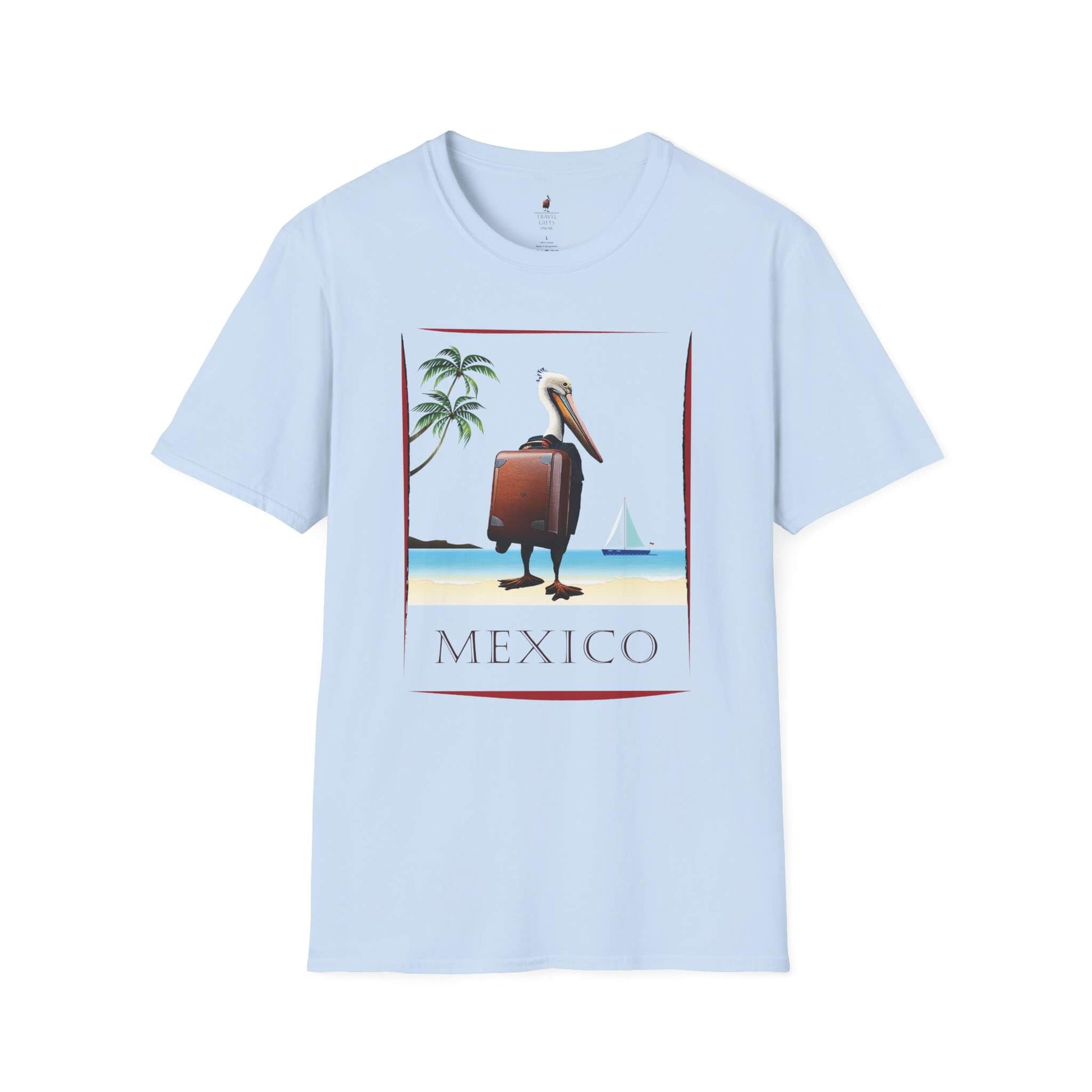 mexico unisex softstyle t-shirt relaxed beach vibe light blue