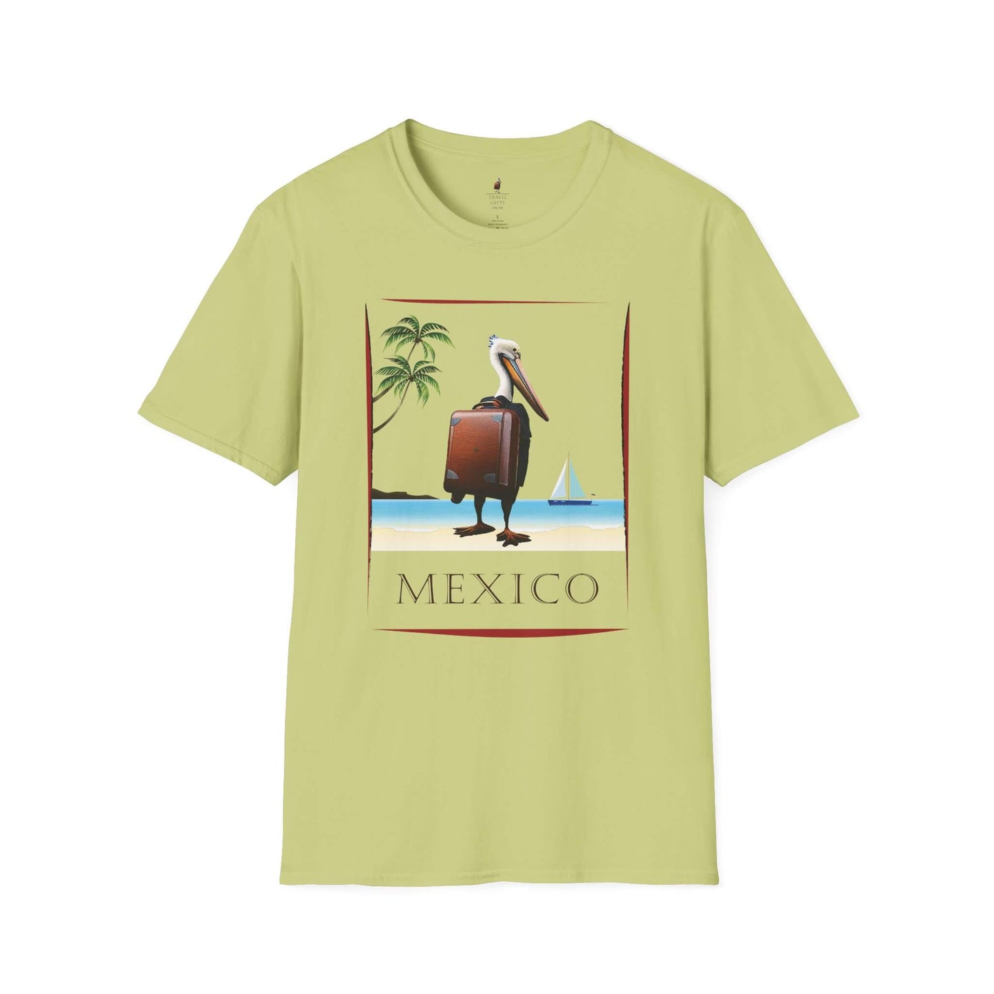 mexico unisex softstyle t-shirt relaxed beach vibe pistachio