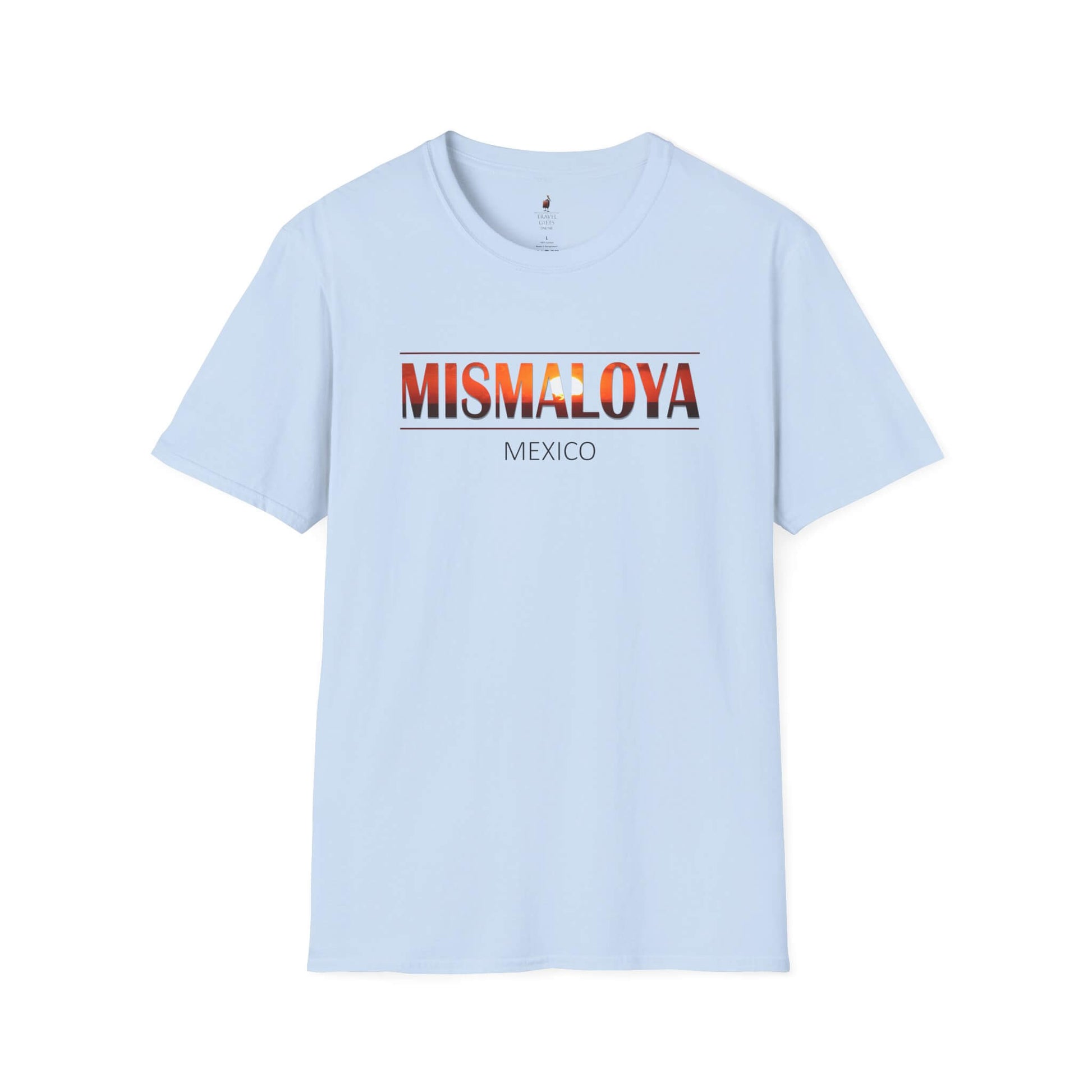 mismaloya mexico unisex softstyle t-shirt embrace coastal vibes light blue