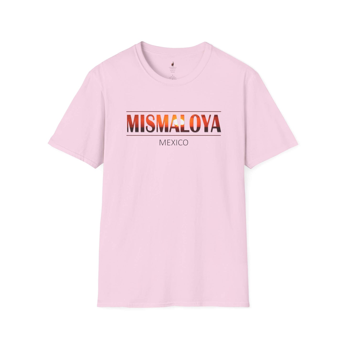 mismaloya mexico unisex softstyle t-shirt embrace coastal vibes light pink
