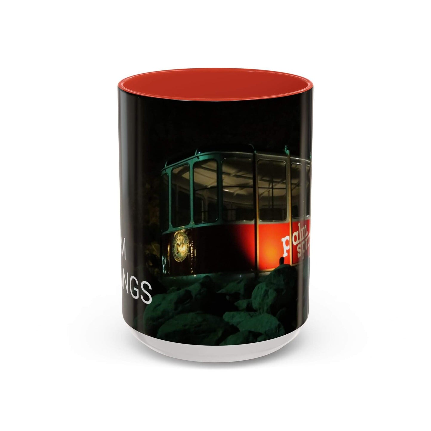 mug vintage tramway car in palm springs red
