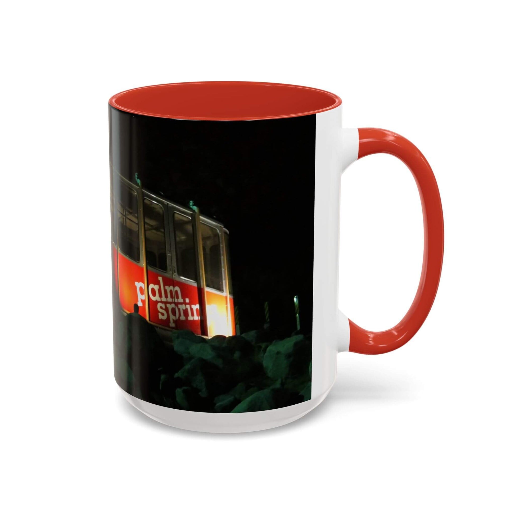 mug vintage tramway car in palm springs red right