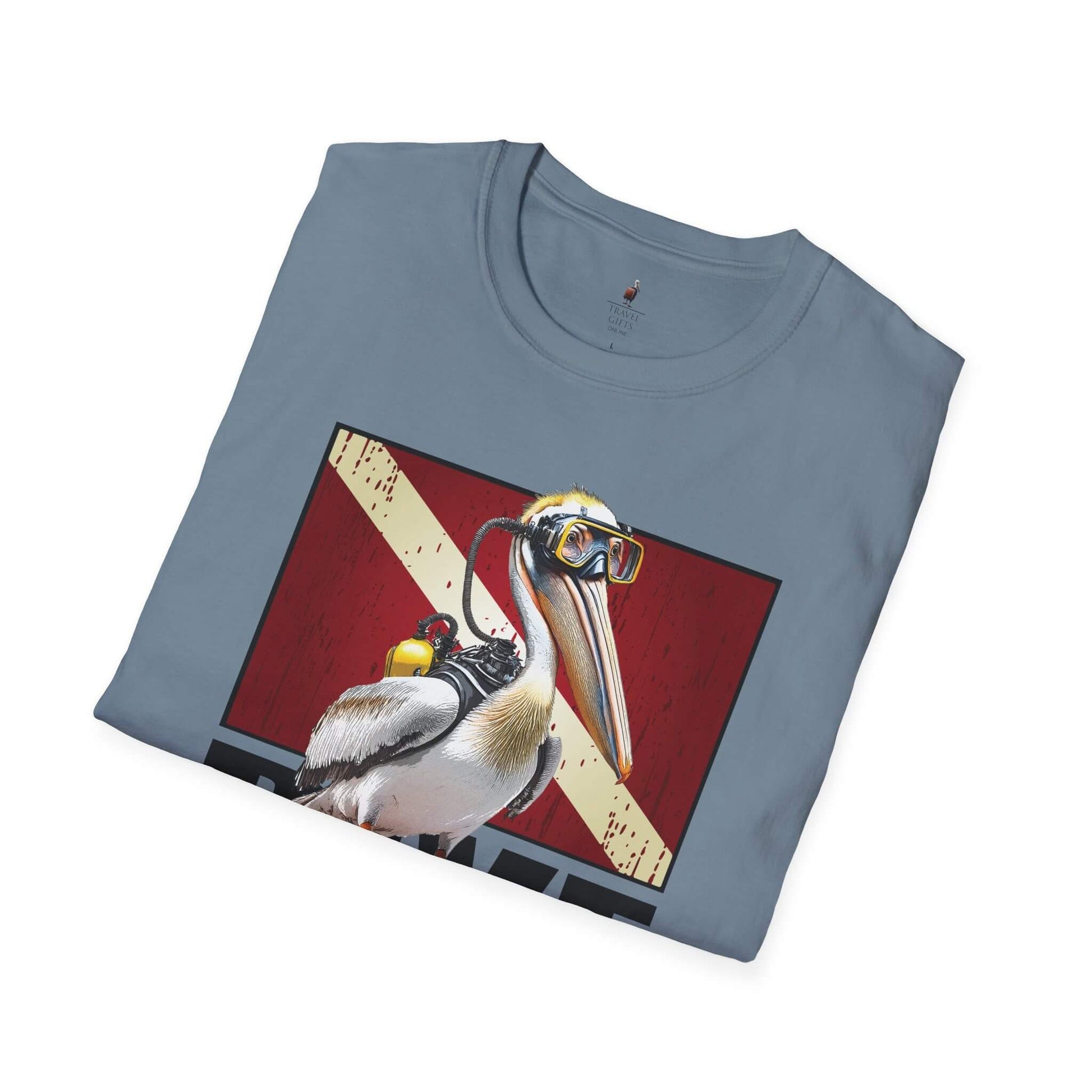pelican dive master unisex t-shirt stone blue folded