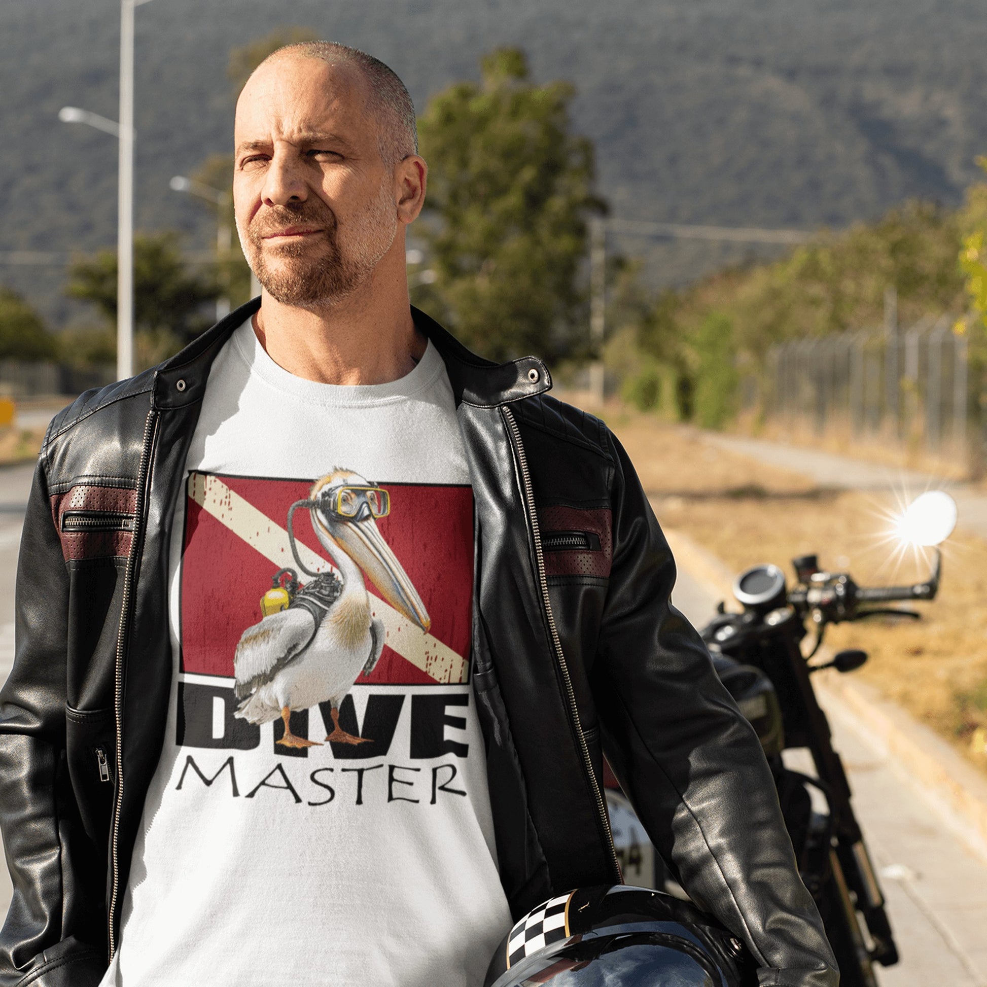pelican dive master unisex t-shirt white man