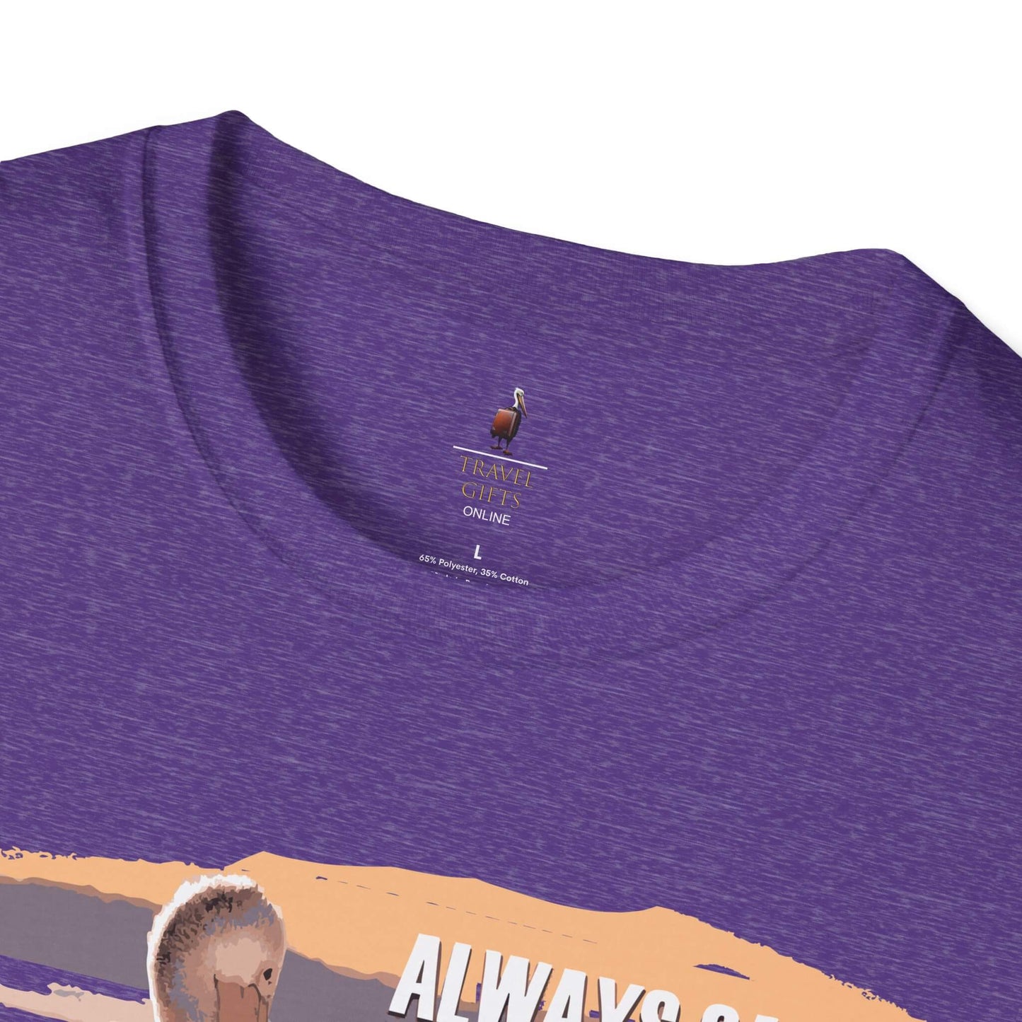 puerto vallarta travel adventure t-shirt traveling pelican design heather purple label