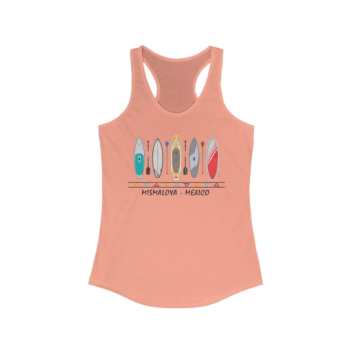 racerback tank mismaloya mexico paddleboarding scene solid light orange