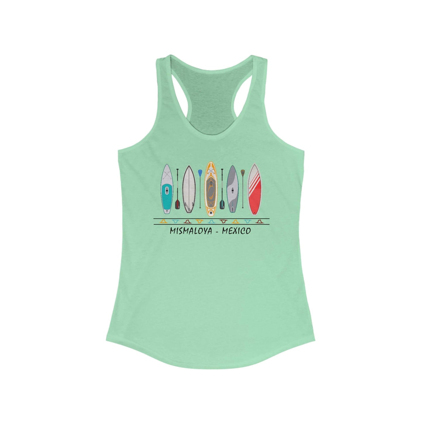 racerback tank mismaloya mexico paddleboarding scene solid mint